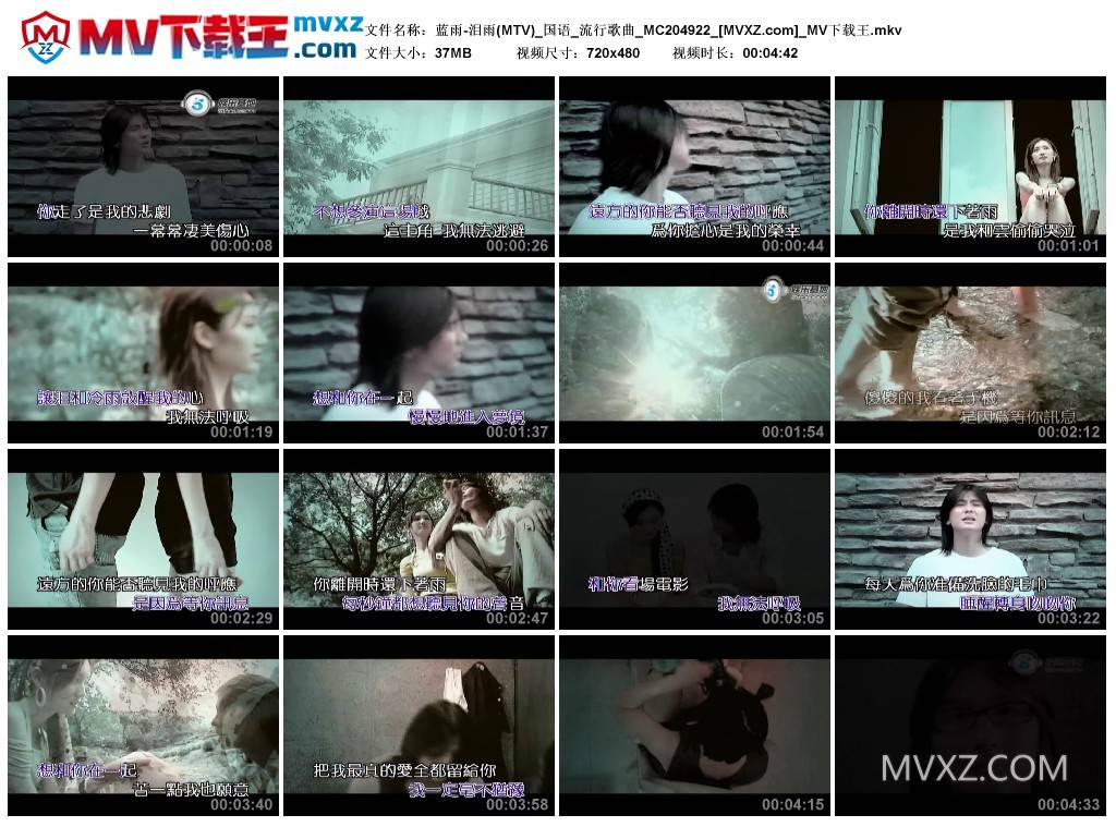 蓝雨-泪雨(MTV)_国语_流行歌曲_MC204922
